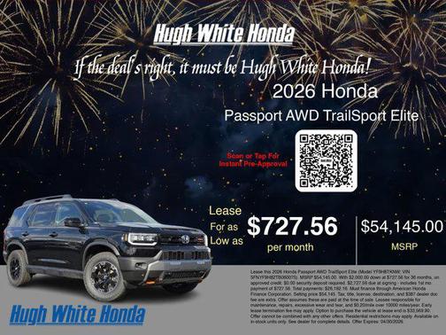 Crystal Black Pearl 2026 Honda Passport AWD TrailSport Elite