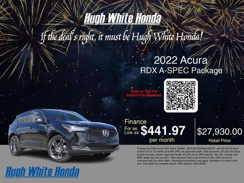 Majestic Black Pearl 2022 Acura RDX A-Spec Package