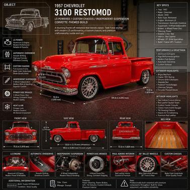 Red 1957 Chevrolet 3100 Base