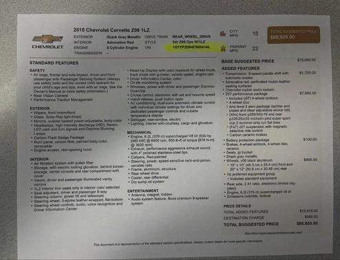 2015 Chevrolet Corvette Z06 Hardtop