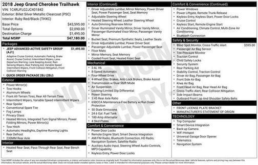 2018 Jeep Grand Cherokee Trailhawk