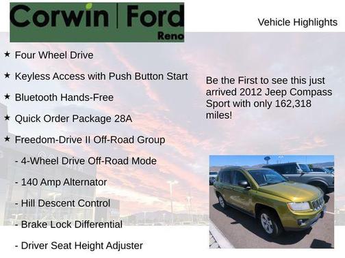 Rescue Green Metallic Clearcoat 2012 Jeep Compass Sport