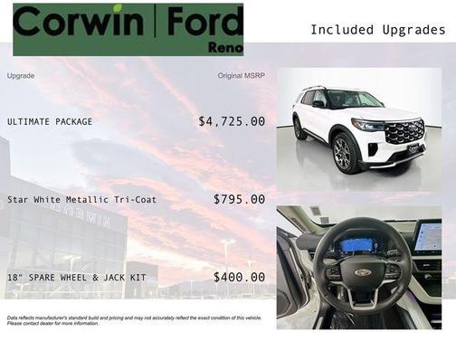 Star White Metallic Tri-Coat 2025 Ford Explorer Platinum