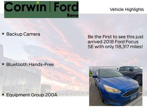 Lightning Blue 2018 Ford Focus SE
