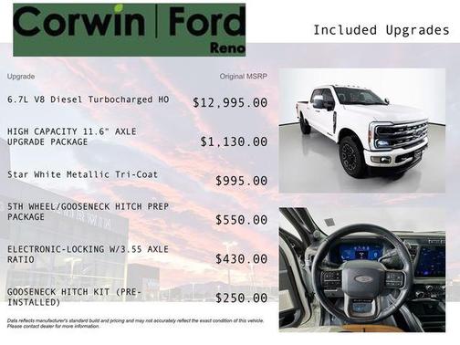 Star White Metallic Tri-Coat 2024 Ford F-250 Platinum