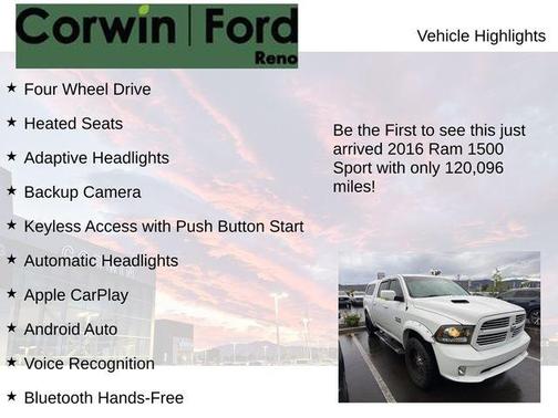 Bright White Clearcoat 2016 RAM 1500 Sport