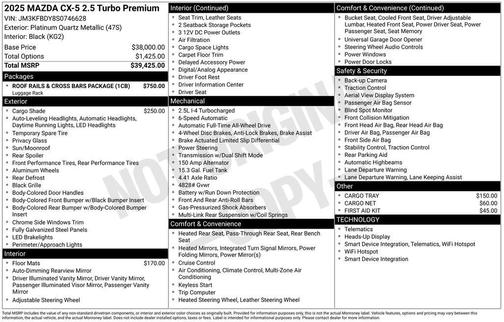 2025 Mazda CX-5 2.5 Turbo Premium Package