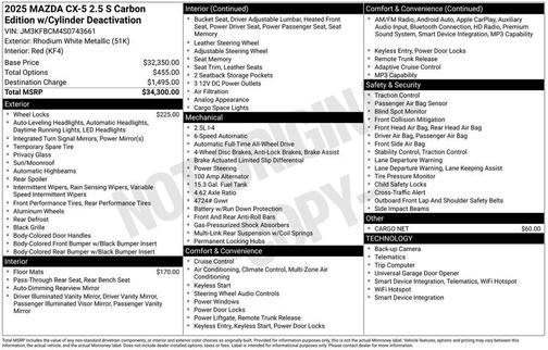 2025 Mazda CX-5 2.5 S Carbon Edition