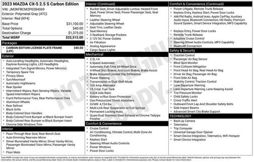 Polymetal Gray Metallic 2023 Mazda CX-5 2.5 S Carbon Edition