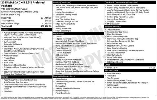 2025 Mazda CX-5 2.5 S Preferred Package