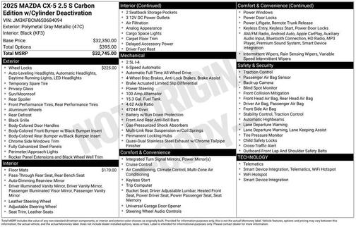 2025 Mazda CX-5 2.5 S Carbon Edition