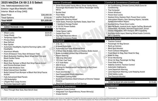 2025 Mazda CX-50 2.5 S Select Package