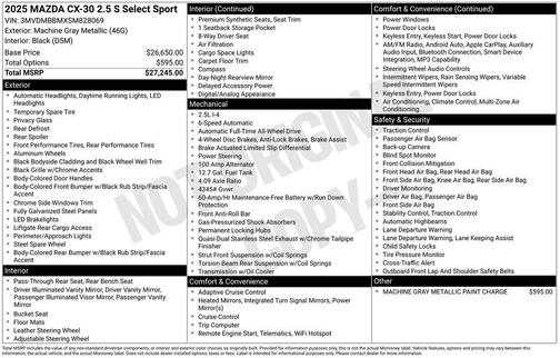 2025 Mazda CX-30 Select