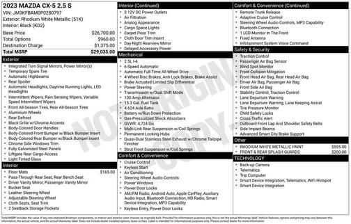 Rhodium White Metallic 2023 Mazda CX-5 2.5 S