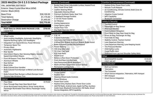 2025 Mazda CX-5 2.5 S Select Package