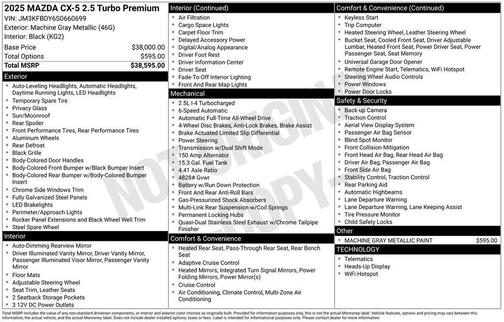 2025 Mazda CX-5 2.5 Turbo Premium Package