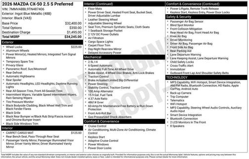 Ingot Blue Metallic 2026 Mazda CX-50 2.5 S PREFERRED