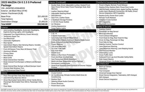 2025 Mazda CX-5 2.5 S Preferred Package
