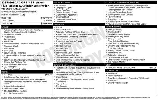 2025 Mazda CX-5 2.5 S Premium Plus Package