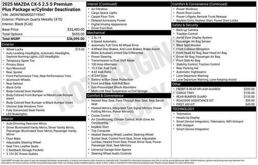 2025 Mazda CX-5 2.5 S Premium Plus Package
