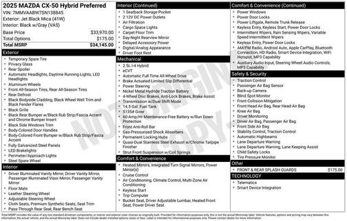 2025 Mazda CX-50 Hybrid Preferred Package