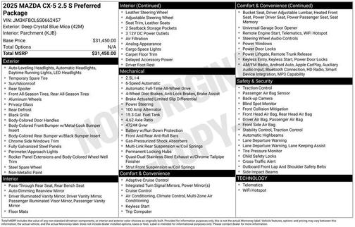 2025 Mazda CX-5 2.5 S Preferred Package