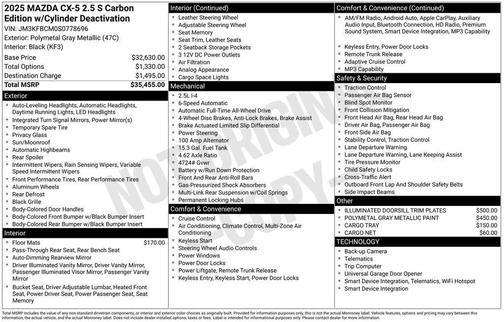 2025 Mazda CX-5 2.5 S Carbon Edition
