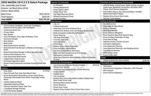 2025 Mazda CX-5 2.5 S Select Package
