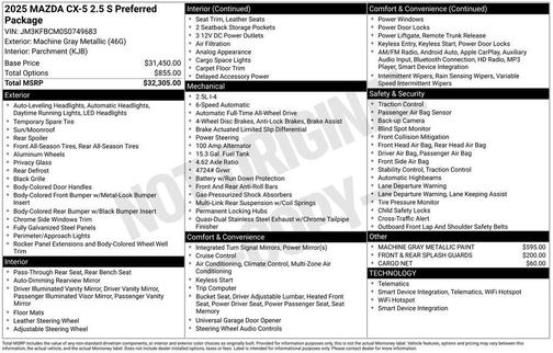 2025 Mazda CX-5 2.5 S Preferred Package