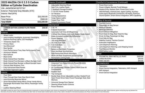 2025 Mazda CX-5 2.5 S Carbon Edition