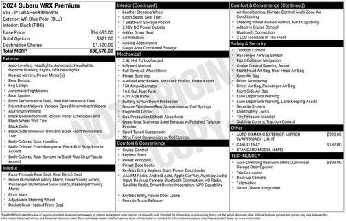 2024 Subaru WRX Premium
