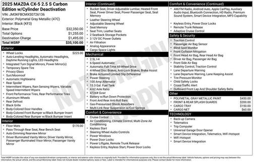 2025 Mazda CX-5 2.5 S Carbon Edition