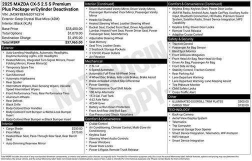 2025 Mazda CX-5 2.5 S Premium Plus Package