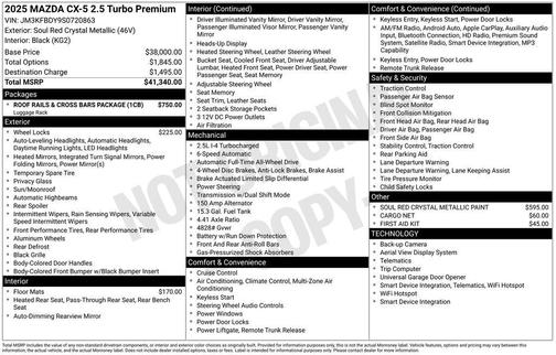 2025 Mazda CX-5 2.5 Turbo Premium Package