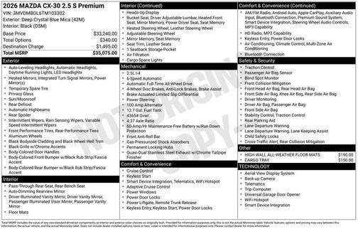 2026 Mazda CX-30 Premium Package