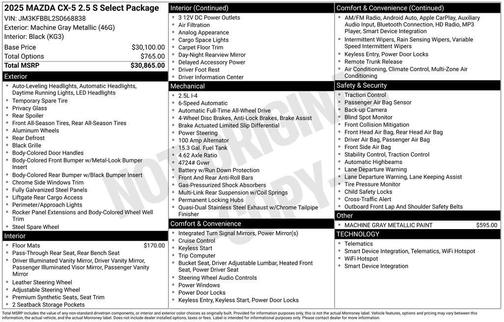2025 Mazda CX-5 2.5 S Select Package