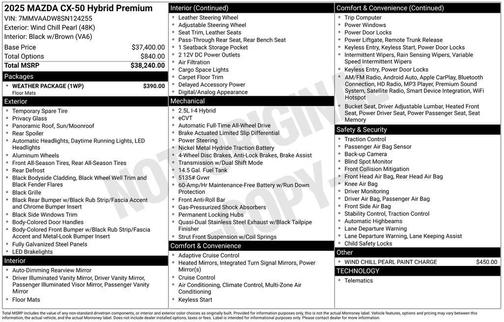 2025 Mazda CX-50 Hybrid Premium Package
