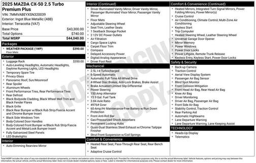 2025 Mazda CX-50 2.5 Turbo Premium Plus Package