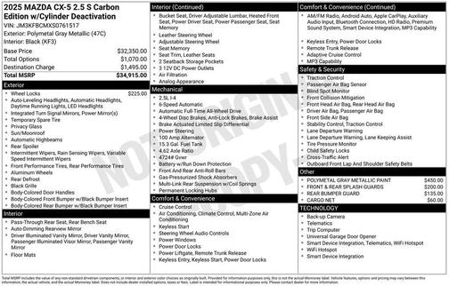 2025 Mazda CX-5 2.5 S Carbon Edition