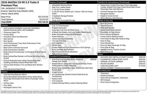 2026 Mazda CX-90 3.3 Turbo S Premium Plus