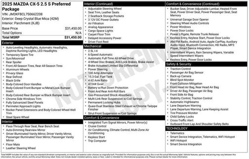 2025 Mazda CX-5 2.5 S Preferred Package
