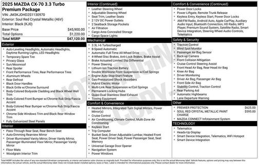 2025 Mazda CX-70 3.3 Turbo Premium Package