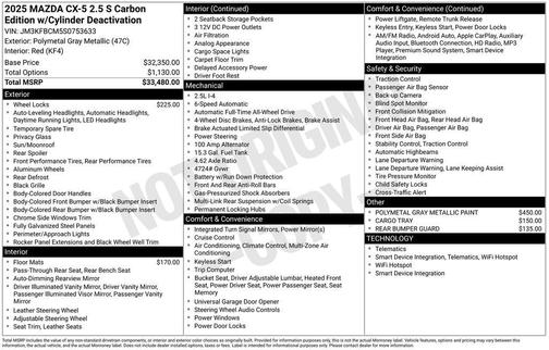 2025 Mazda CX-5 2.5 S Carbon Edition