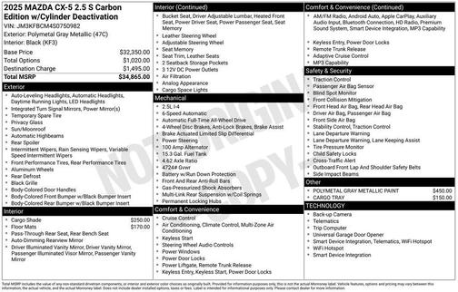 2025 Mazda CX-5 2.5 S Carbon Edition