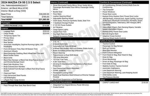 2024 Mazda CX-50 2.5 S Select Package