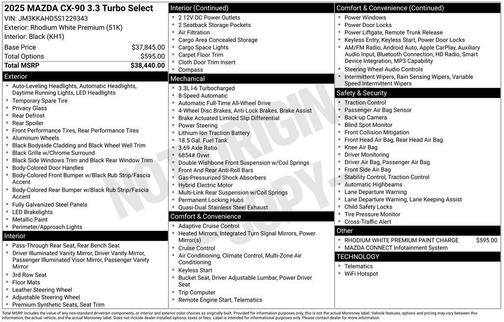 2025 Mazda CX-90 3.3 Turbo Select Package