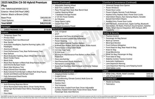 2025 Mazda CX-50 Hybrid Premium Plus Package