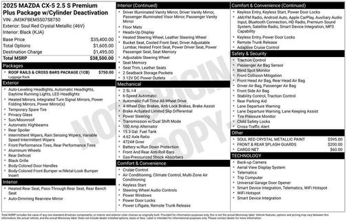 2025 Mazda CX-5 2.5 S Premium Plus Package