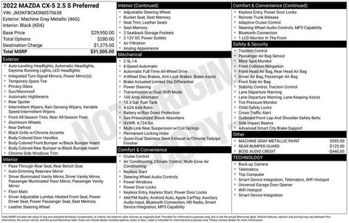 2022 Mazda CX-5 2.5 S Preferred Package