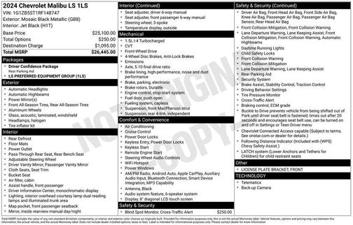 2024 Chevrolet Malibu 1LS